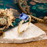 6 Prong Timeless 3 Carat Emerald Cut Sapphire Engagement Ring